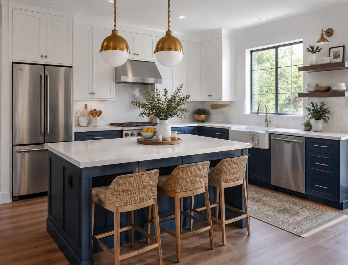 Open-plan home remodel with new kitchen and living area